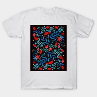 Magical garden - black, turquoise, red T-Shirt